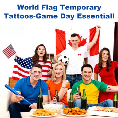 110 Pcs Colombia Flag Temporary Tattoos, Waterproof