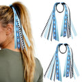 Soccer Ponytail Hair Ties with Streamers, 2-Pack Elastic Holders
