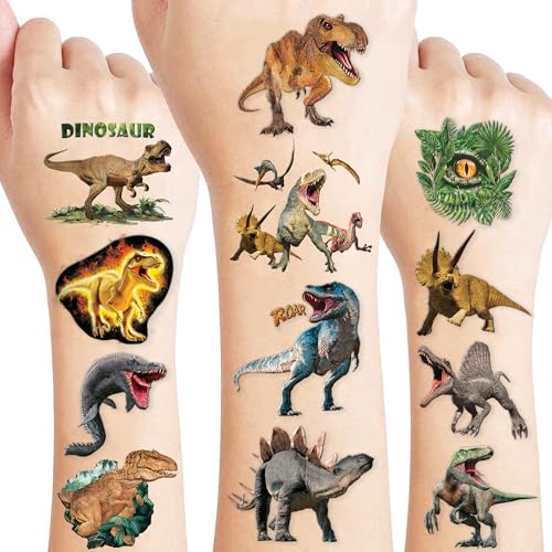 120 PCS Dinosaur Temporary Tattoos for Kids - 3D Party Favors