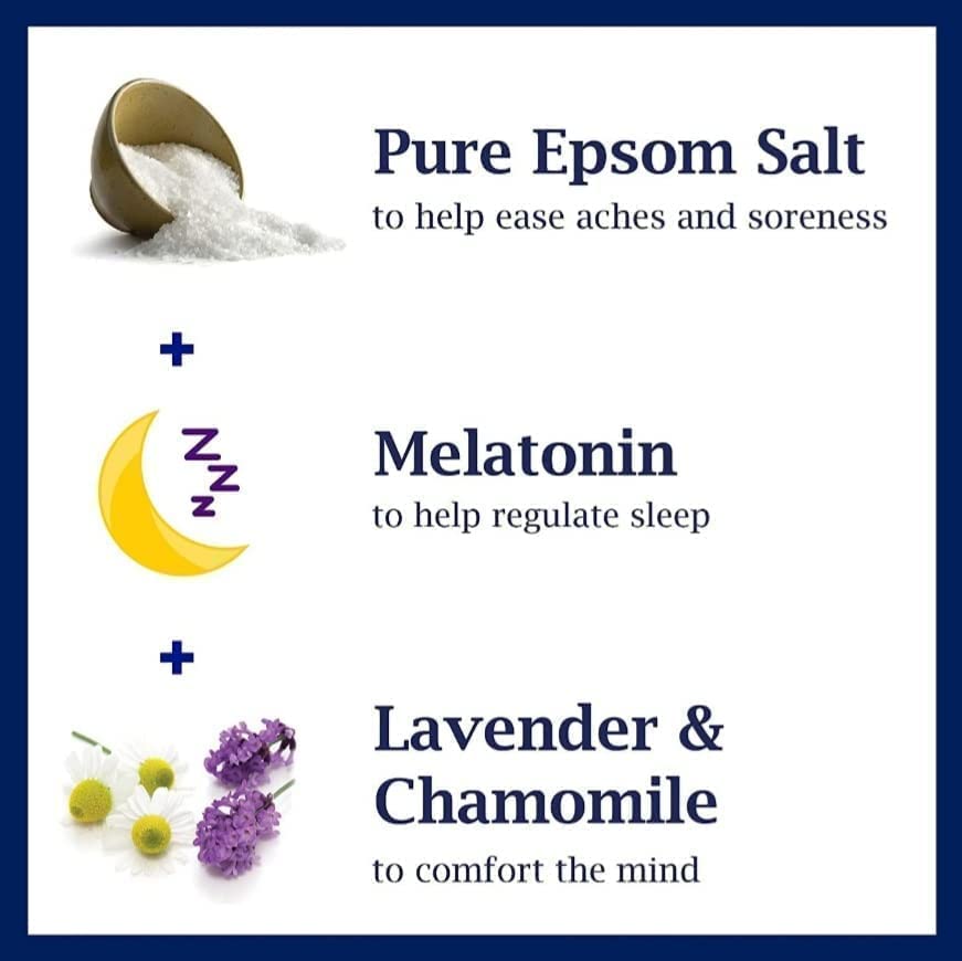 Dr Teal's Melatonin Gift Set for Better Sleep - Epsom Salt Soak, Bath, Body Wash, Body Oil & Lotion - At Home Spa Kit