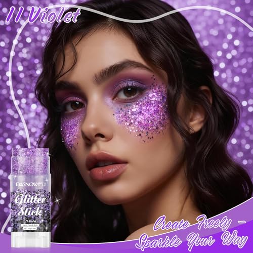Violet Gel Glitter Stick for Face & Body