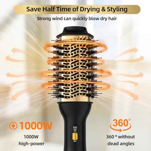 4-in-1 Hot Air Brush with Oval Barrel - Salon-Grade Styling Tool for All Hair Types