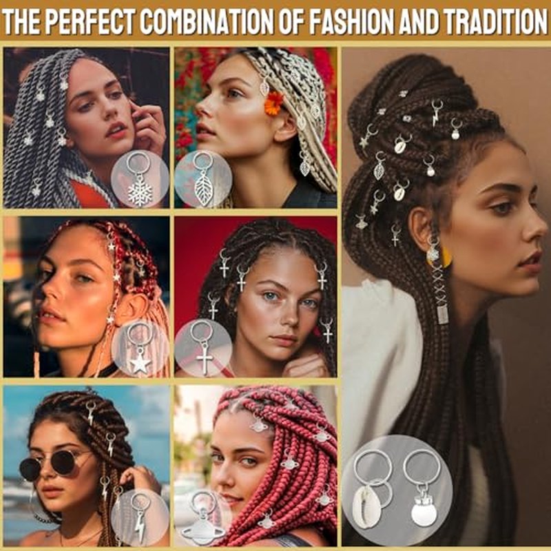 260 Pcs Hair Beads & Clips Set for Braids, Dreadlocks & Locs
