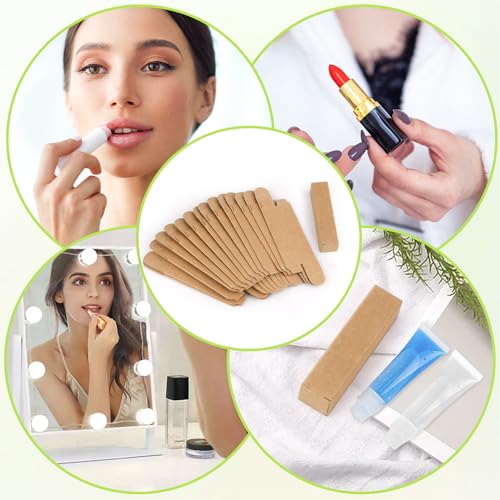 Kraft Lipstick Boxes 100 Pack - 0.78x0.78x3.34" Lip Balm Packaging