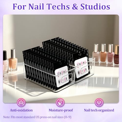 Press On Nail Storage Set: 100 Bags, Cards & Accessories