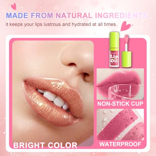 6-Color Lip Gloss Set with Moisturizing Oil Formula