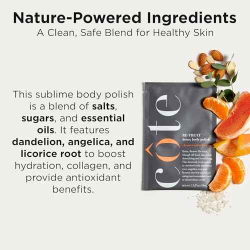 Re-Treat Exfoliating Detox Body Polish Scrub - Dandelion, Liquorice & angelica root Infused with essential oils for Face & Body, Exfoliating Facial 1.5 Fl oz (Pack of 03)