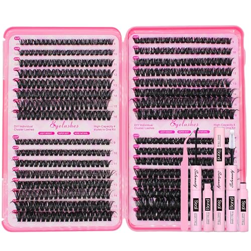 DIY Lash Extension Kit 616pcs Clusters D Curl 9-16mm