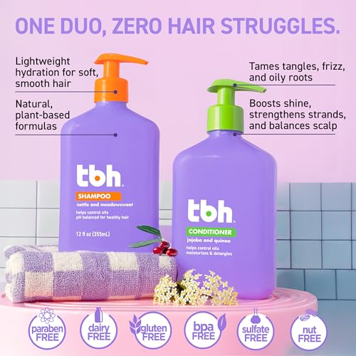 TBH Kids Shampoo & Conditioner Set – Sulfate Free, 12 oz