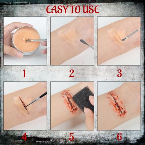 Halloween SFX Makeup Kit with Scar Wax, Fake Blood & Tools