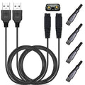 2 Pack Shaver Charger USB Cord for Microtouch Solo Electric Shaver Solo Trimmer Charging Cable 31.5 in with 4 Cleaning Brush