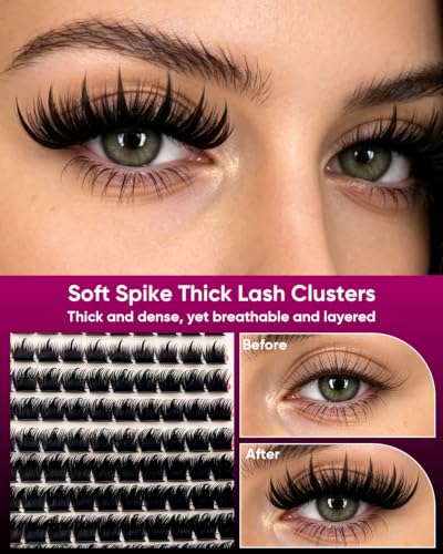 Rocopha Lash Clusters 5D Volume 9-16mm Spiky Dramatic Eyelash Extensions
