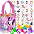 Minnie Mouse Easter Egg Hunt Bundle - 12 Fillable Eggs, 70+ Tattoos & Tote