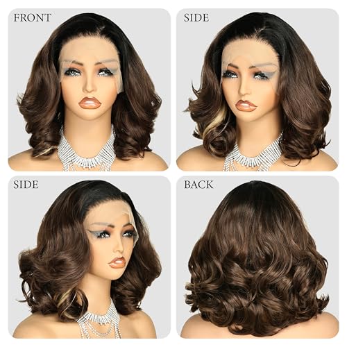 SOKU 13x6 Lace Front Wig Short Loose Wave 12" Synthetic
