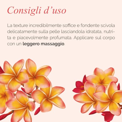 L'Erbolario Body Cream - Moisturizing Body Butter for Dry Skin - Prevents Skin Aging - Skin Care with Citrus and Floral Scent - Frangipani - 6.7 oz