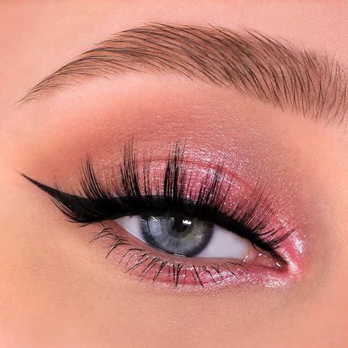 Veleasha 3D Faux Mink False Eyelashes - 18mm Wispy Lash Strips (10 Pairs)