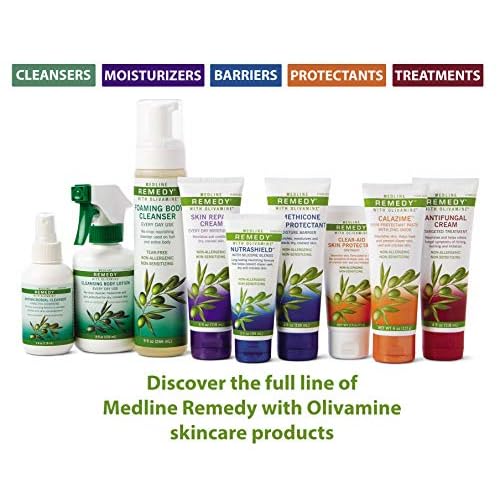 Medline Remedy Olivamine Foaming Body Cleanser, No Rinse, Scented, 5-oz Pump Bottle
