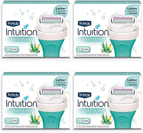 Intuition Sensitive Care Razor Refills with Aloe - 12 Count