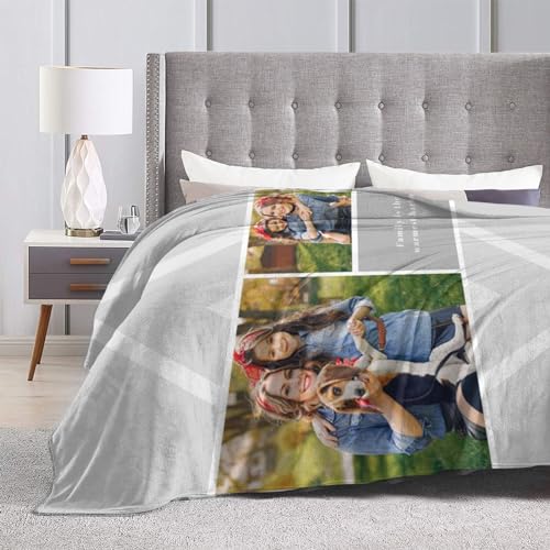 Jiposuhoe Add Your Own Design Custom Blankets Personalized Throw Blanket for Kids Dad Mom Grandpa Grandma Customized Blanket Gifts for Birthday Christmas Valentines, B2, 60"x80"