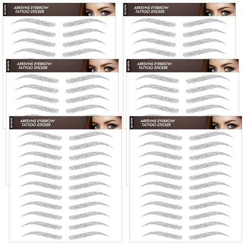 Aresvns 4D Waterproof Eyebrow Tattoo Stickers - 66 Pairs