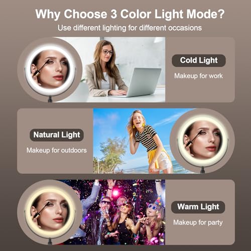 8.5" Dual-Sided Magnifying Makeup Mirror with LED Lights