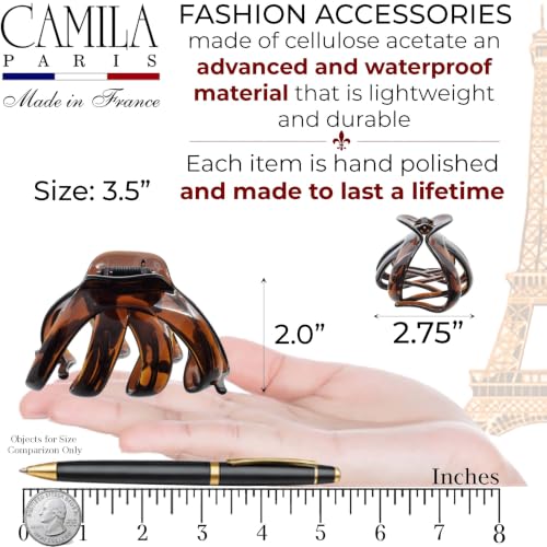 Camila Paris Octopus Hair Clips Tortoise Shell 3.5" Large Claw for Thick Hair