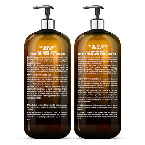 Majestic Pure Biotin Shampoo & Conditioner Set - Volumizing Hair Loss Treatment