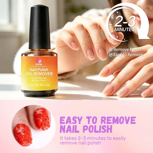 Gel Nail Polish Remover Set - 15ml Remover & 8ml Oil for Quick, Safe Gel Removal - Variation of This Listing