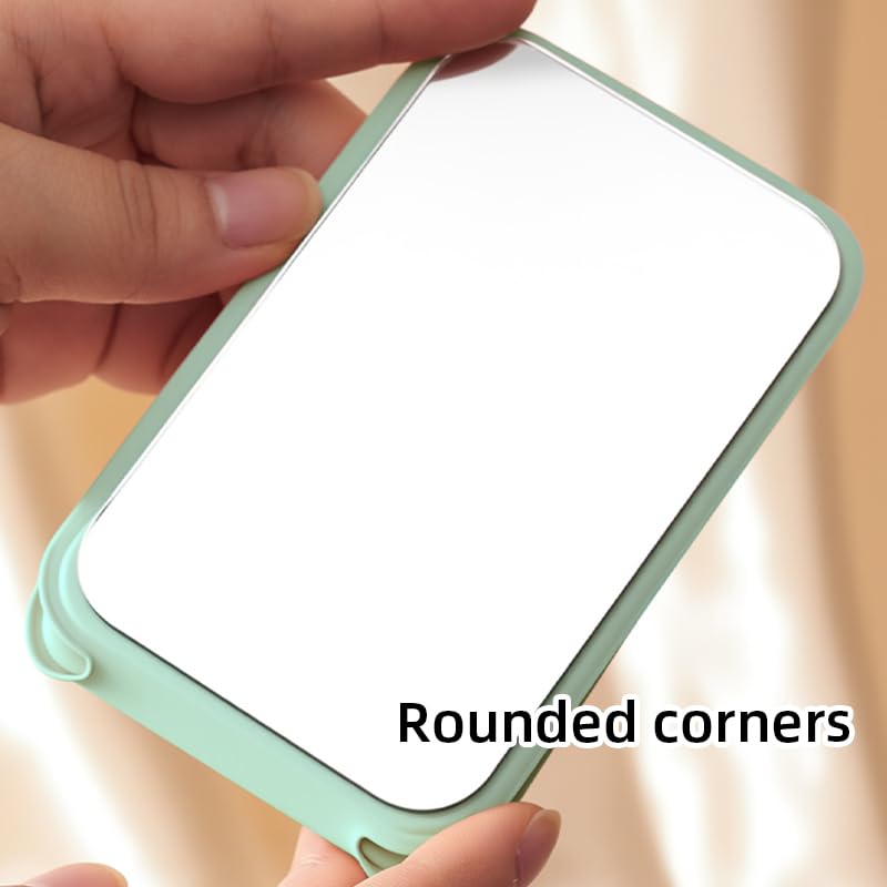 Compact Portable Makeup Mirror with Snap Cover - Green