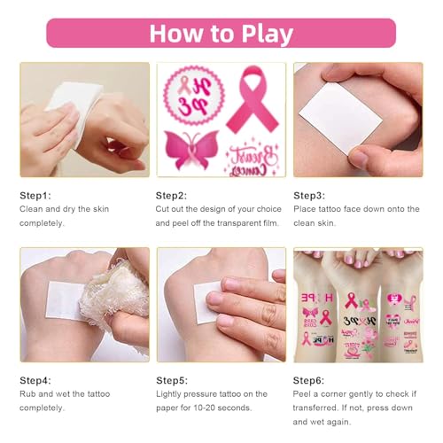 Breast Cancer Awareness Temporary Tattoos