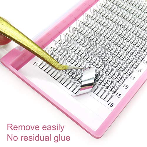 Premade Fans Eyelash Extensions 3D-C-0.10-16 Short Stem Premade Volume Eyelash Extensions 9 to 20 mm Pre made Lash Fans 3D 5D 7D Volume Lash Extensions .07 .10 C D Curl(3D-C-0.10,16mm)