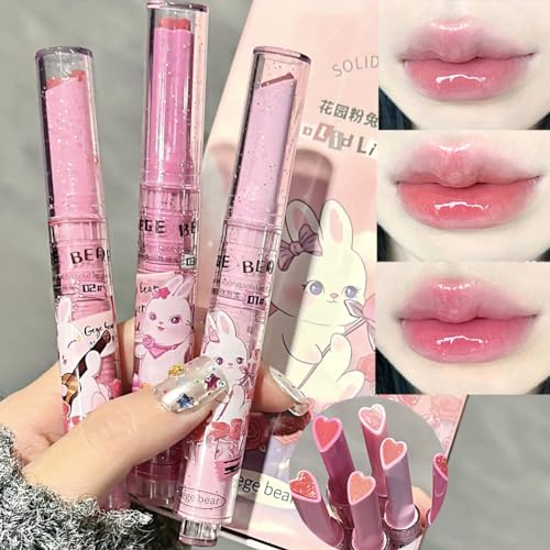Heart-Shaped Hydrating Lipstick Set - 3 Colors Jelly Gloss