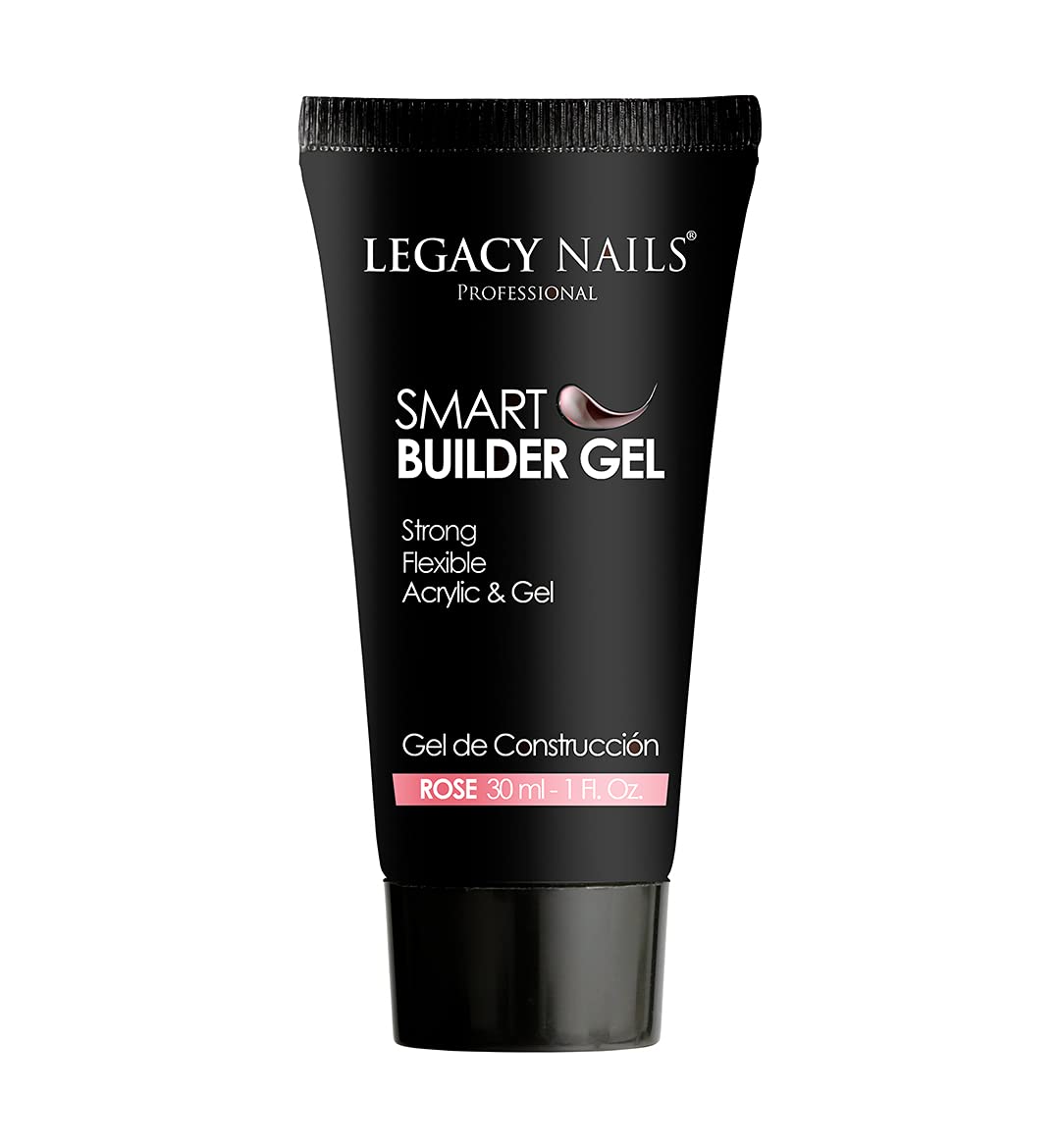 LEGACY NAILS SMART BUILDER GEL 1oz - Odor-Less, Full-Color Coverage, Advanced Viscosity Formula, Perfect for Sculpting Nail Extensions (Rose)