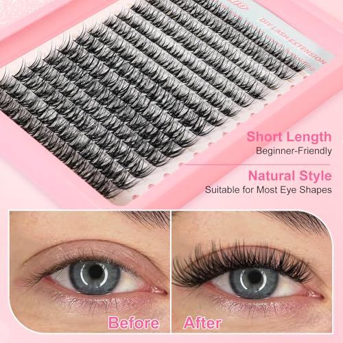 Lash Clusters 10-12mm Wispy Natural Eyelash Extensions 168 PCS