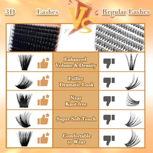 Lash Clusters 10-20mm 200D Volume Eyelash Extensions 224 Pcs