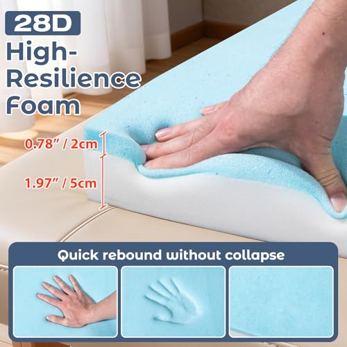 Noverlife 3" Memory Foam Massage Bed Topper - 73x28" Spa Lash Table Cushion