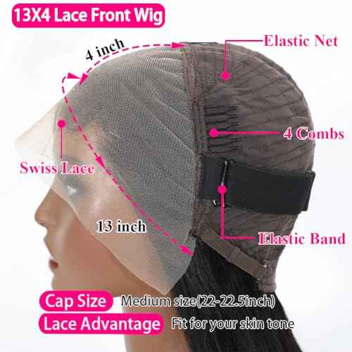 Holiden 200% Density 14 Inch Short Bob Wig Human Hair 13x4 HD Lace Front Wigs (13x4 Black Bob Wig, 14 Inch)