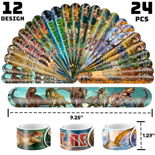 Dinosaur Party Favors 72 Pack - Slap Bracelets & Tattoos