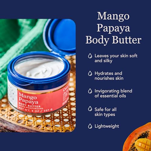 Spenser & Jensen Hydrating Mango & Papaya Body Butter - Gentle On All Skin Types - Moisturizing Body Lotion for Women & Men - Paraben Free - 18 Oz (Pack of 1)