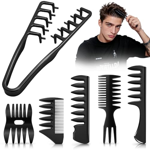 6-Piece Texture Comb Set | Wide Tooth Hair Styling Combs