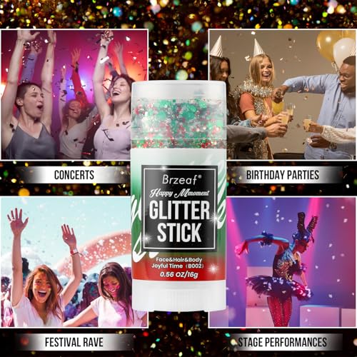 Brzeaf Body Glitter Stick - Long-Lasting Rave & Festival Makeup