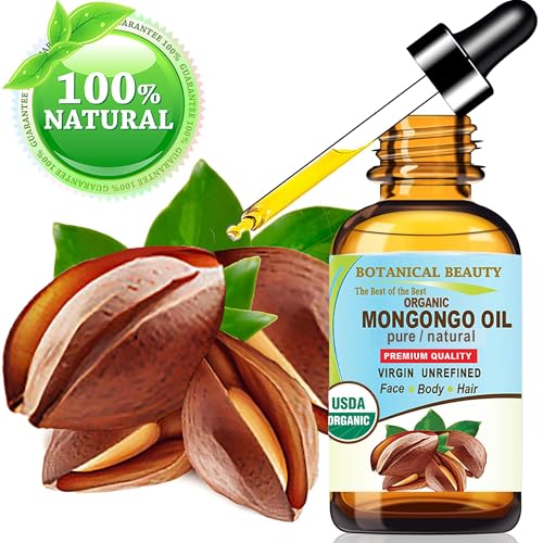 Botanical Beauty Organic MONGONGO OIL Manketti Seed Oil 100% Pure Natural Virgin Unrefined Cold-Pressed Carrier Oil for Face Skin Body Hair Lip Nails Rich in Vitamin E (0.5 Fl Oz 15 ml)