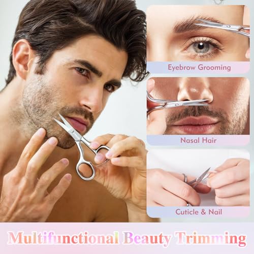 3.8 Inch Stainless Steel Eyebrow Scissors for Men & Women