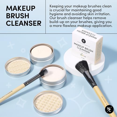 Makeup Brush Cleaner Soap with Silicone Scrubber Pad
