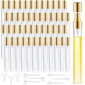 Mini Glass Spray Bottle 50pcs 10ml Clear Spray Bottle Empty, Fine Mist Refillable Mini Perfume Spray Bottle, Perfume Atomizer, Travel Spray Bottle For Hair, Small Empty Sample Containers Portable