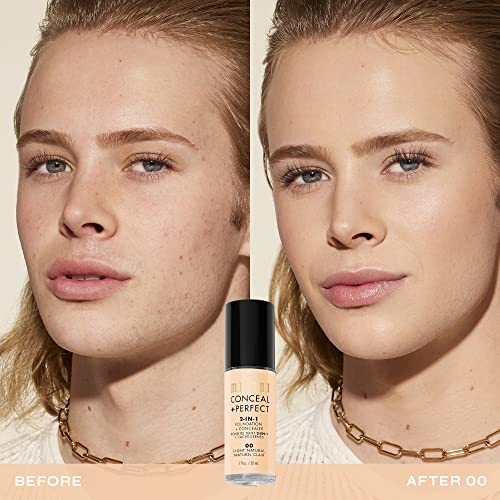 Milani Conceal + Perfect 2-in-1 Foundation & Concealer, 00 Light Natural