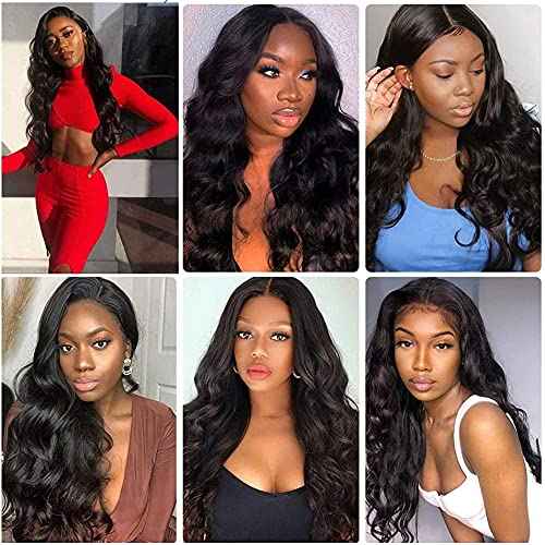Human Hair Bundles Body Wave Bundles 24 Inch 1 Bundle 100 Gram/Bundle Unprocessed Brazilian Virgin Hair #1B Natural Color Body Wave Human Hair Extensions