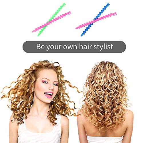 WILLBOND 100 Pcs Spiral Perm Rods Kit with Clips for Long Hair