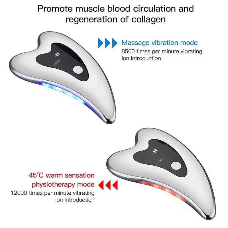 Electric Gua Sha Microcurrent Face Massager with Vibration