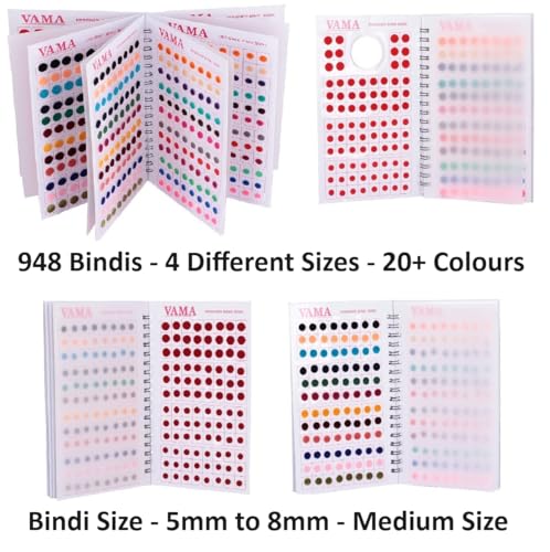 VAMA Velvet Bindis - 948 Multicolor Bollywood Bindi Book